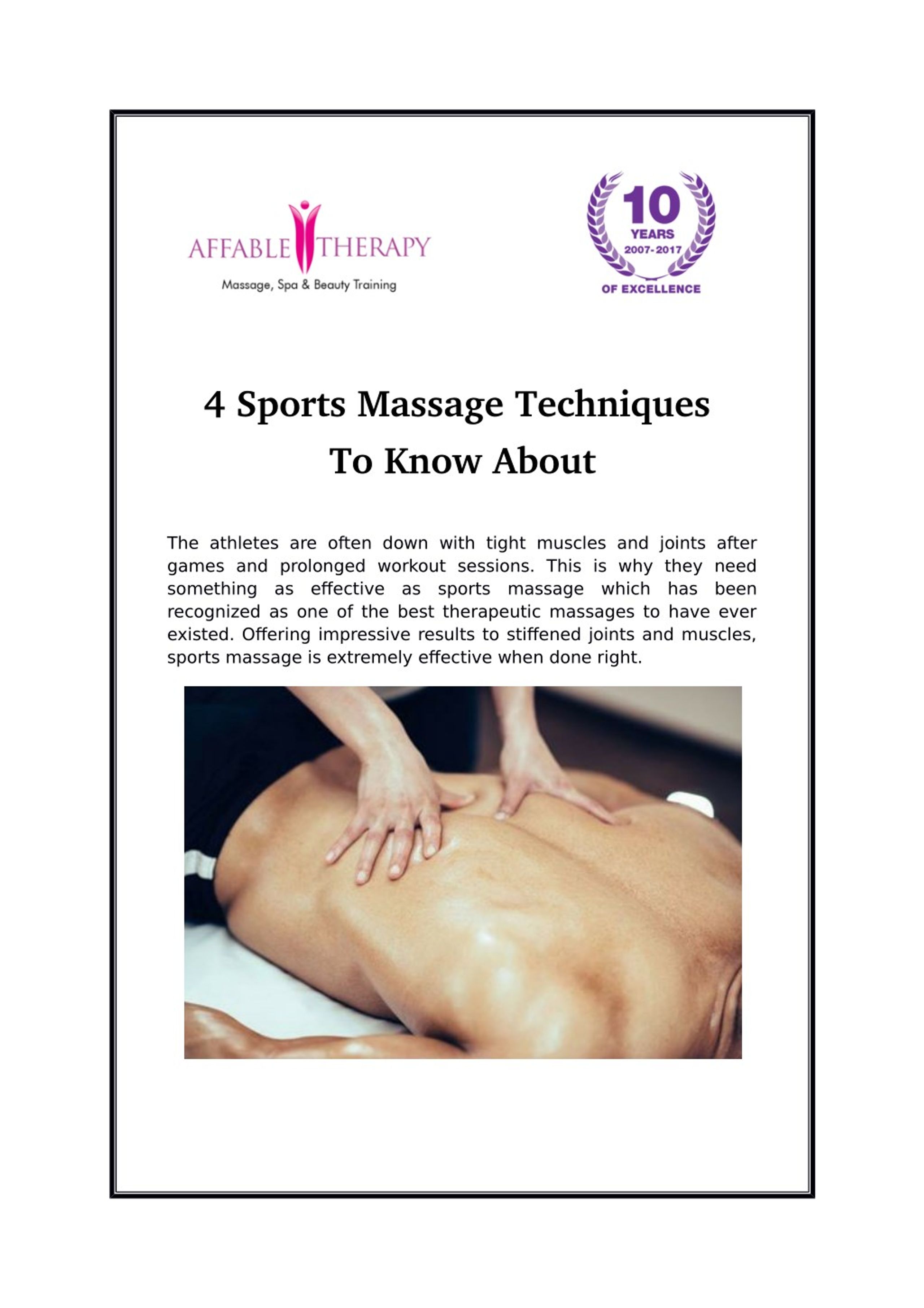 Ppt 4 Sports Massage Techniques To Know About Powerpoint Presentation Id 8002962