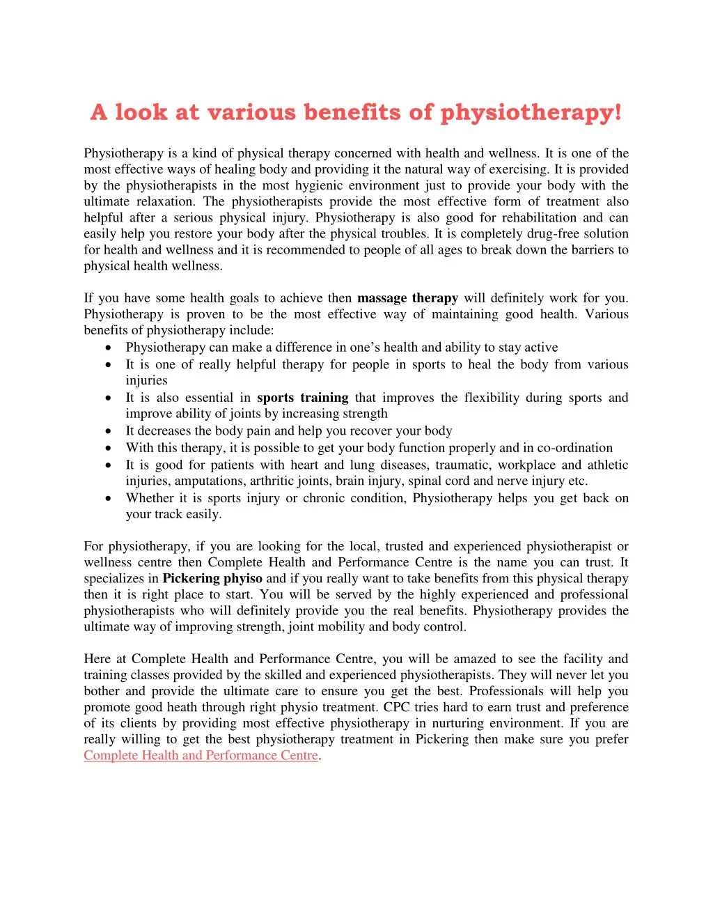 PPT - A look at various benefits of physiotherapy! PowerPoint ...