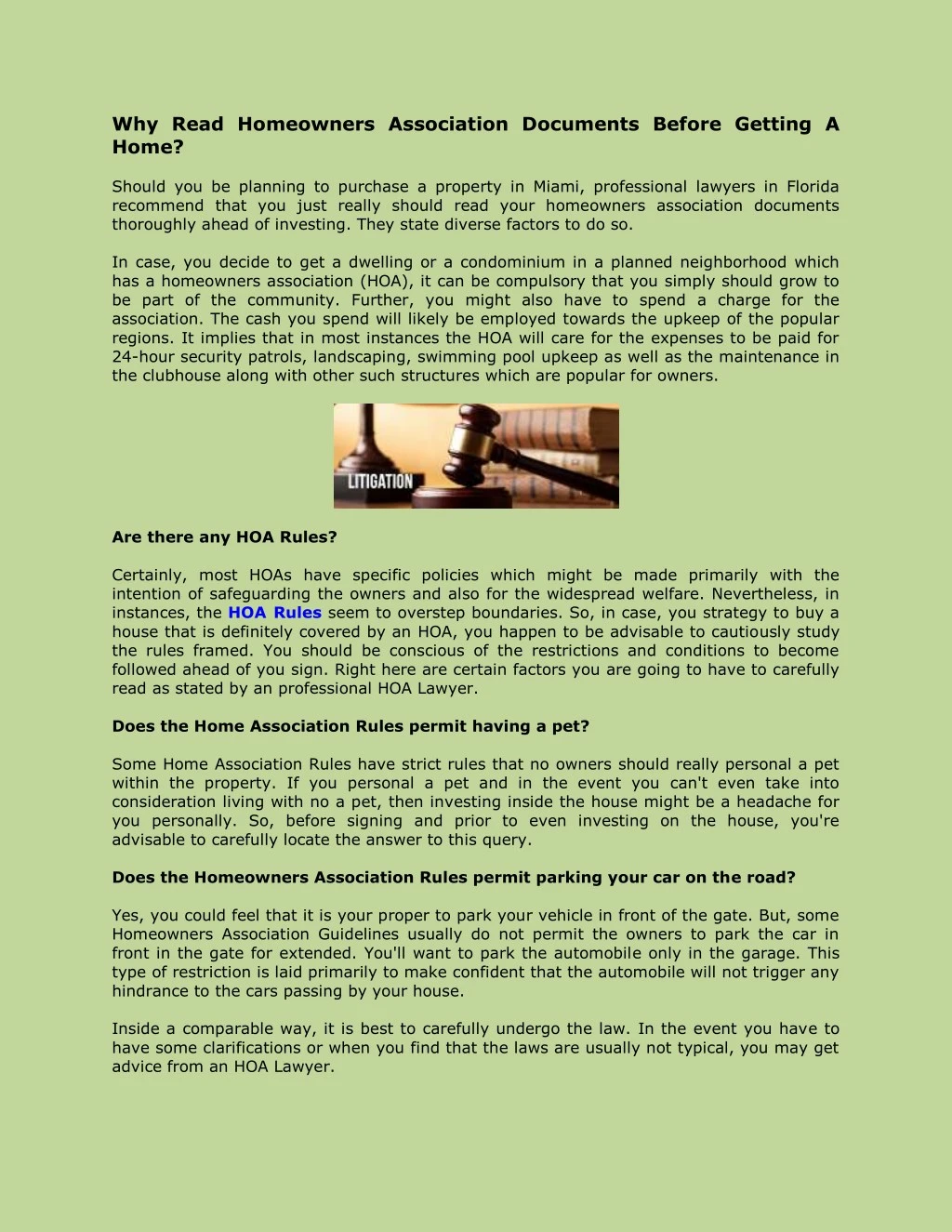 PPT Hoa Rules PowerPoint Presentation, free download ID8004543