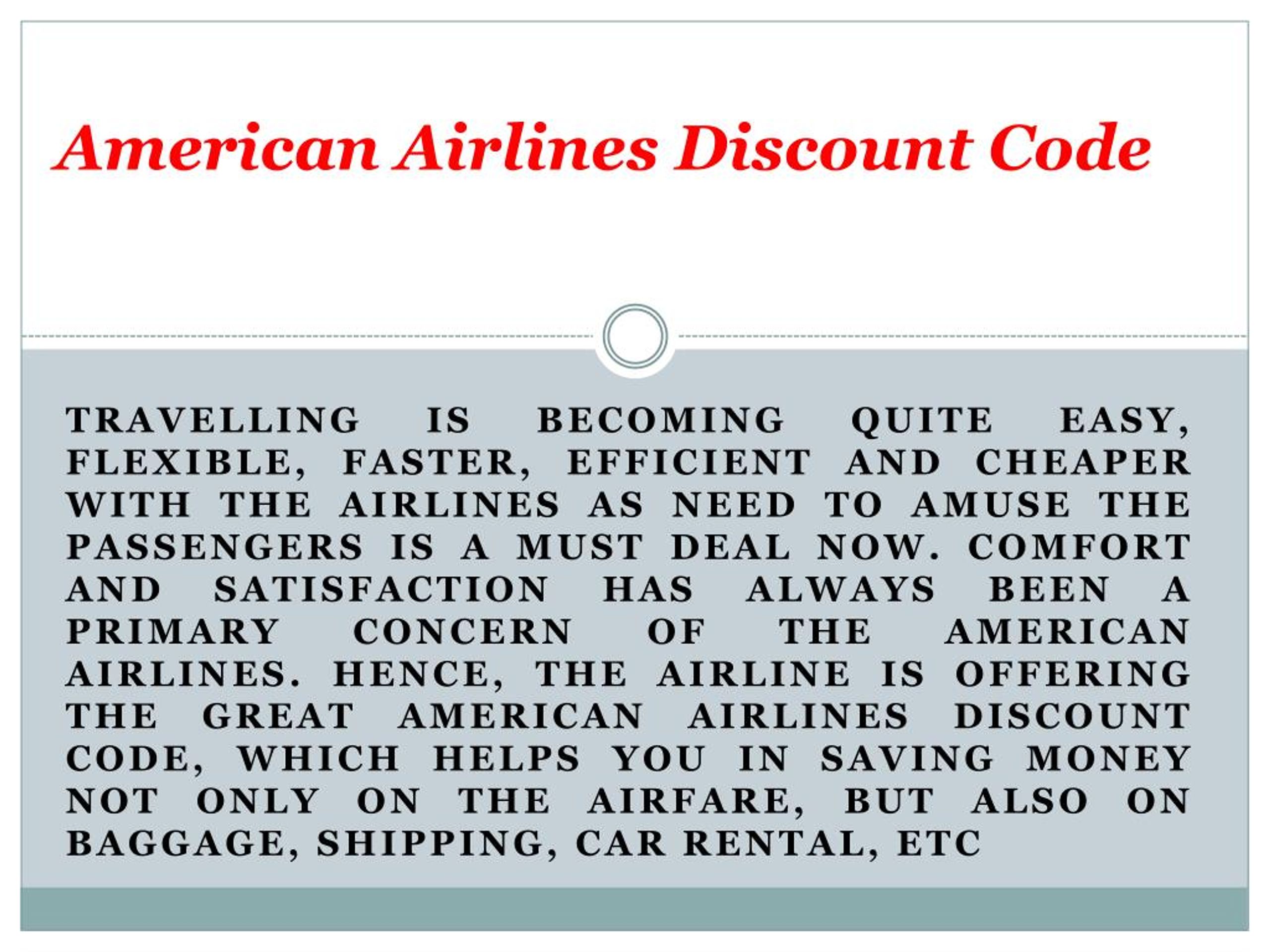 American Airlines Coupon Code 2025