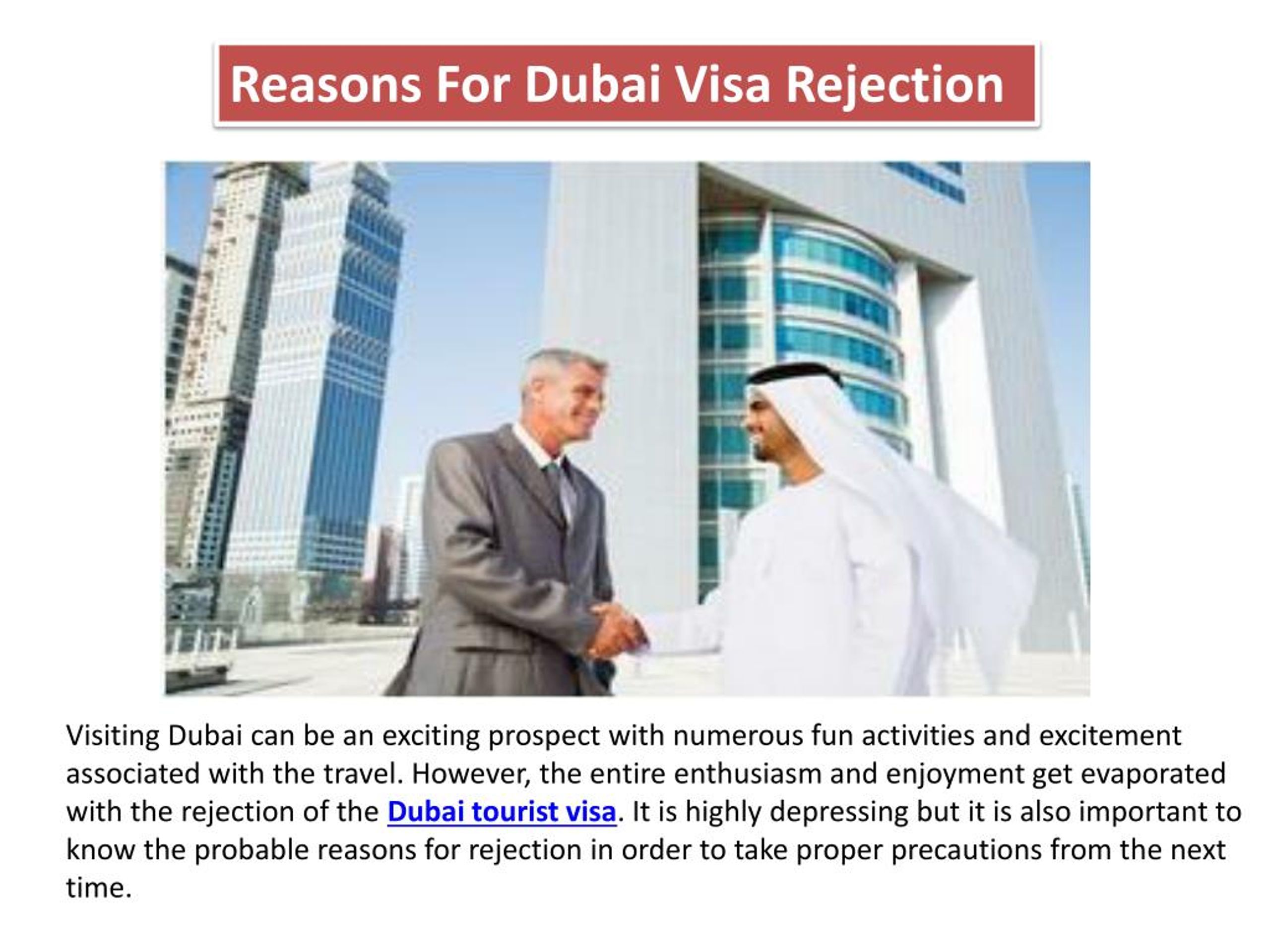 dubai visit visa rejection reasons