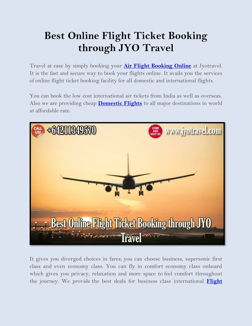 PPT Best Online Flight Ticket Booking Through JYO Travel PowerPoint Ppt best online flight ticket booking through jyo travel powerpoint