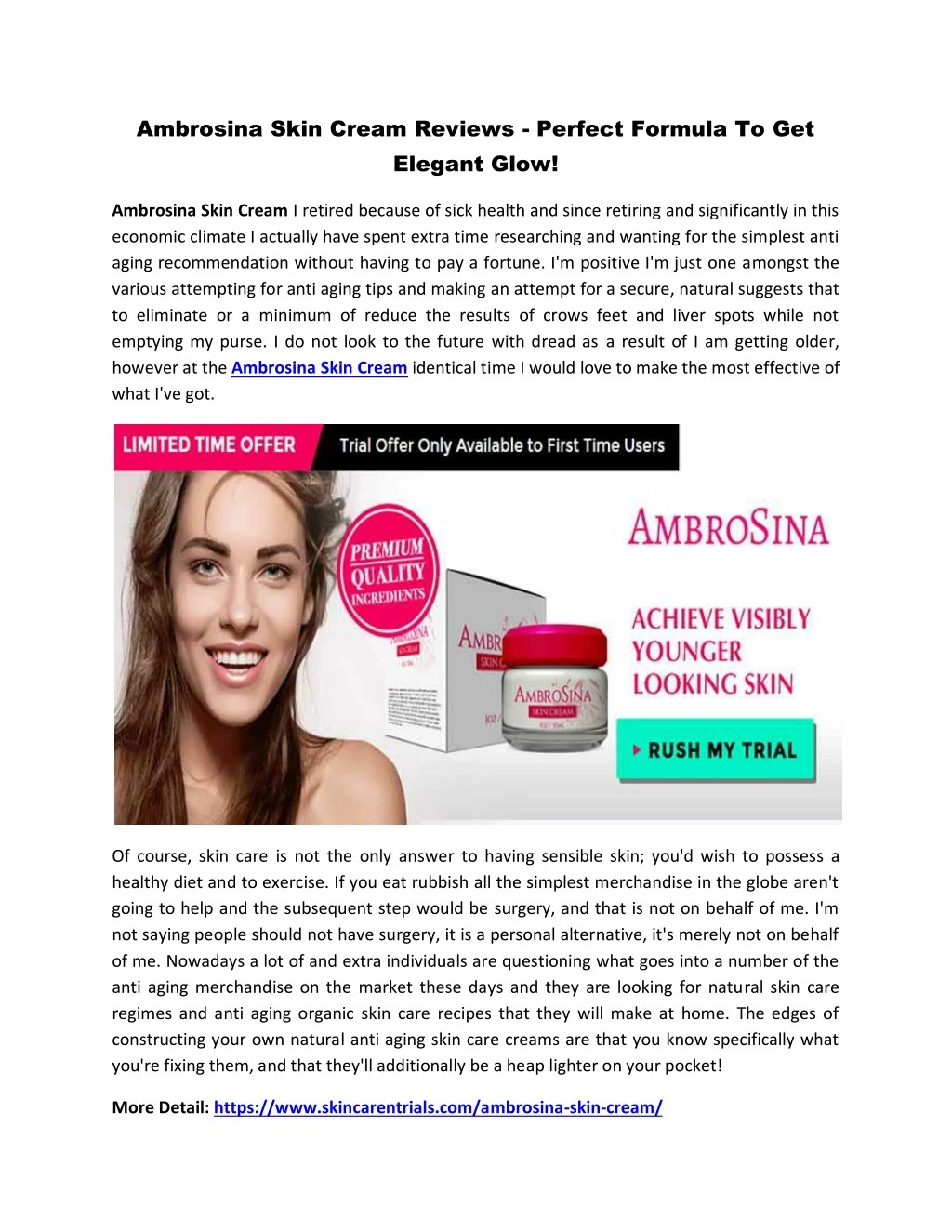 ambrosina skin cream reviews perfect formula n.