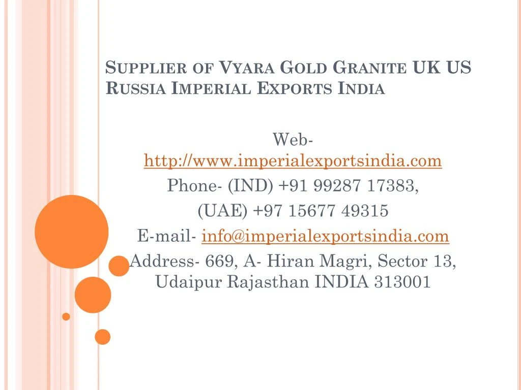 supplier of vyara gold granite uk us russia imperial exports india n.