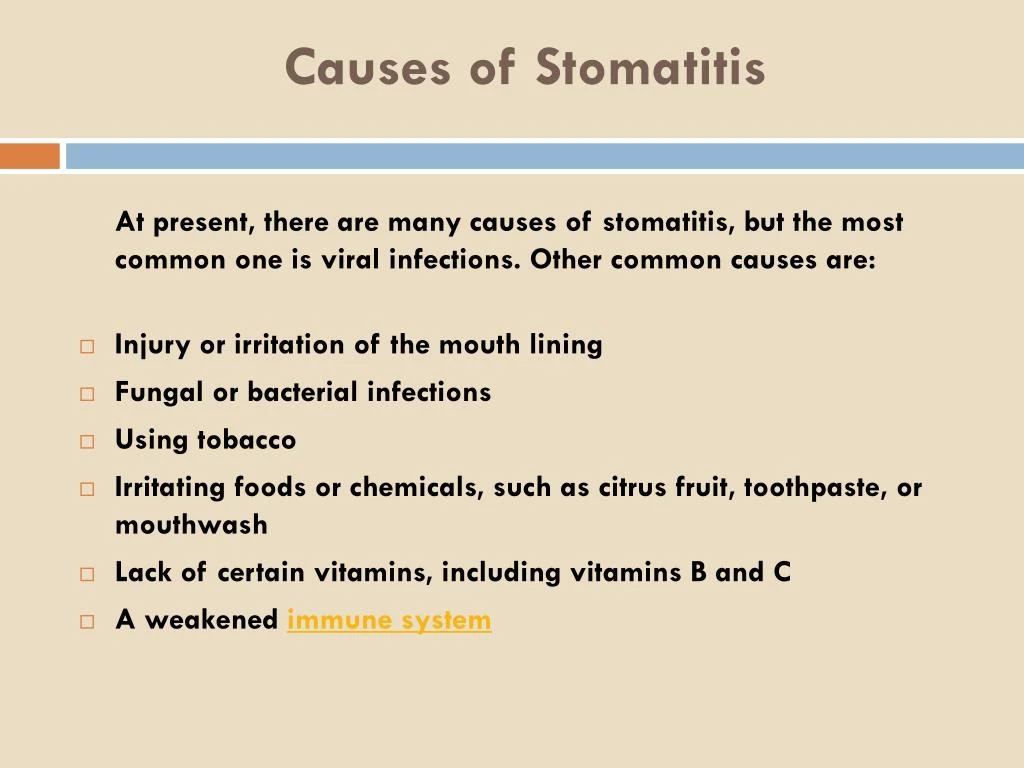 Ppt Stomatitis Causes Symptoms Daignosis Prevention And Treatment Powerpoint Presentation