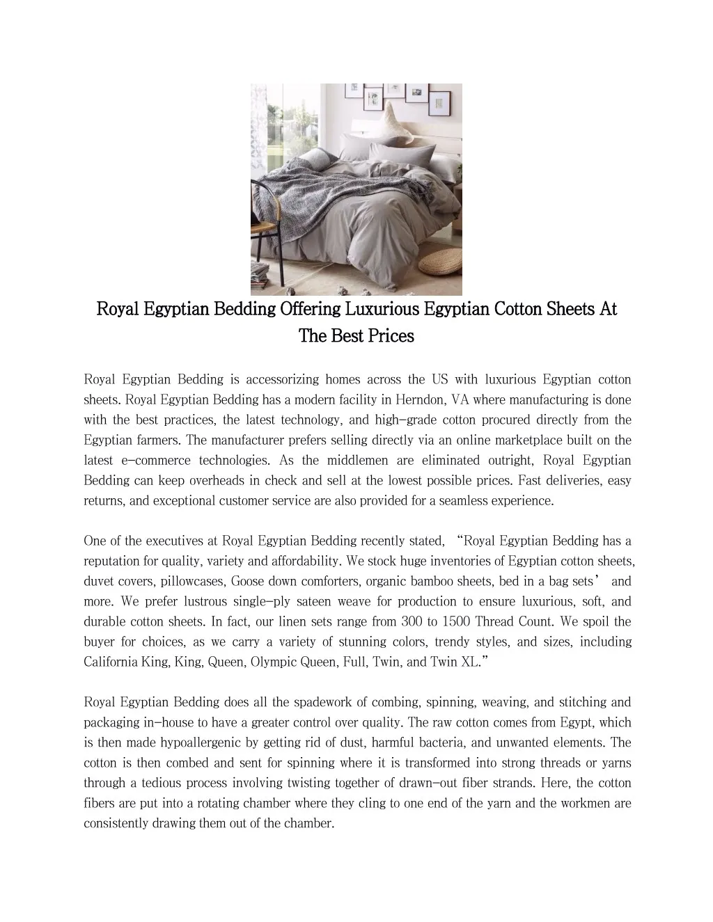 PPT Royal Egyptian Bedding Offering Luxurious Egyptian Cotton Sheets