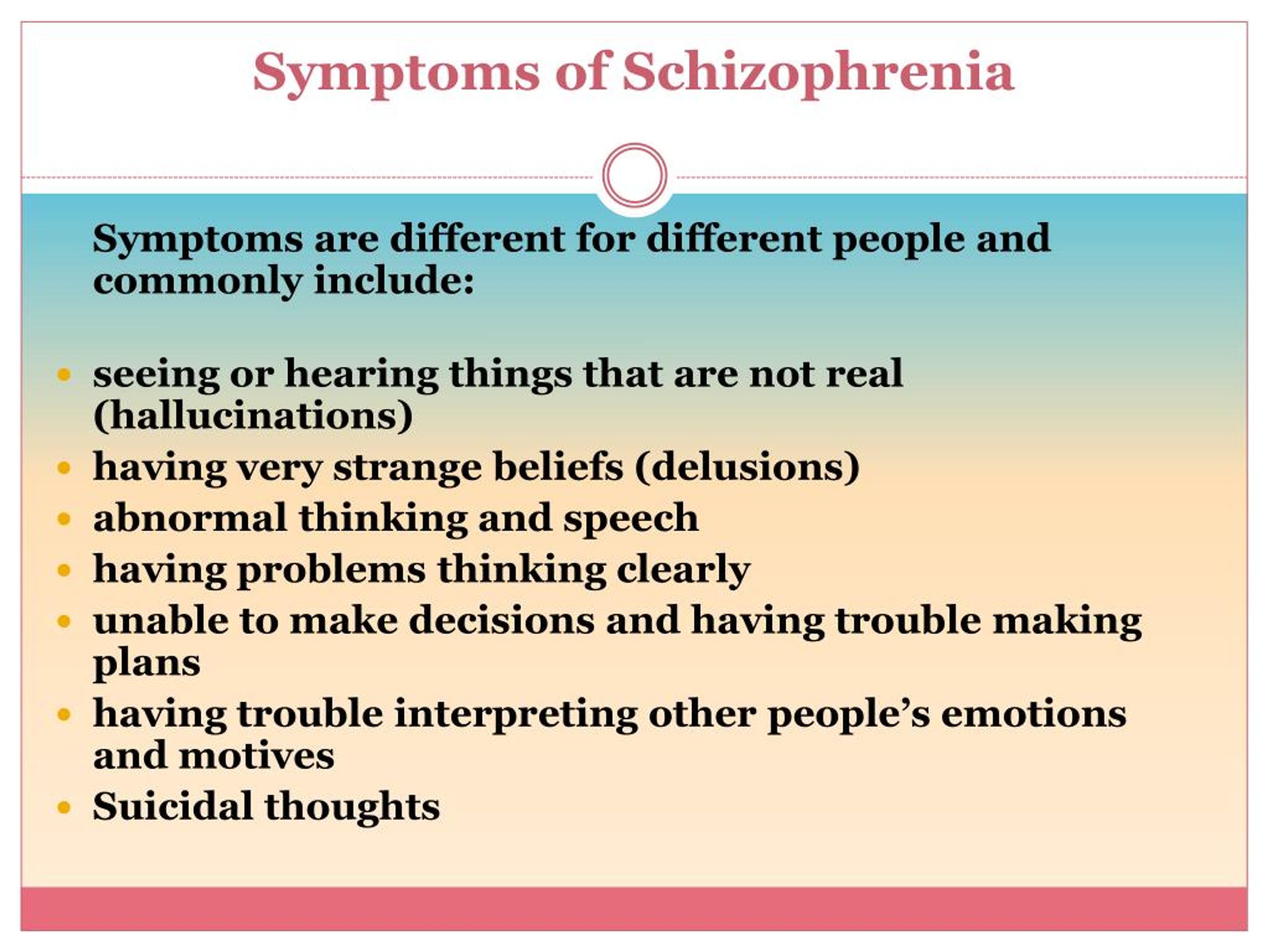 PPT - Schizophrenia: Causes, Symptoms, Daignosis, Prevention and ...