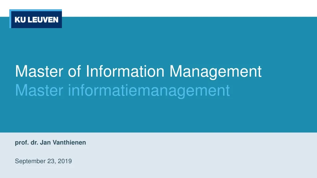 master of information management m aster informatiemanagement n.
