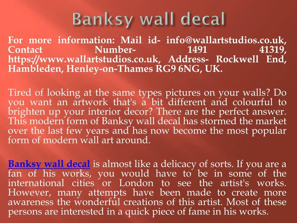 banksy wall decal n.