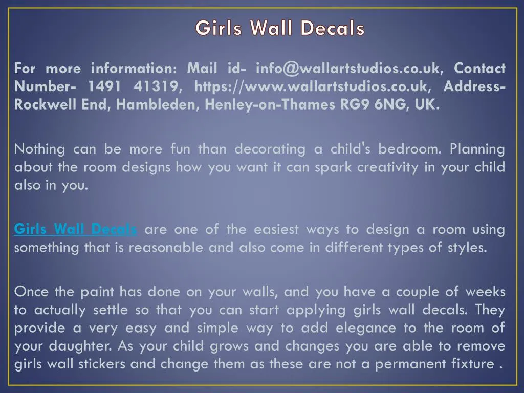 girls wall decals n.