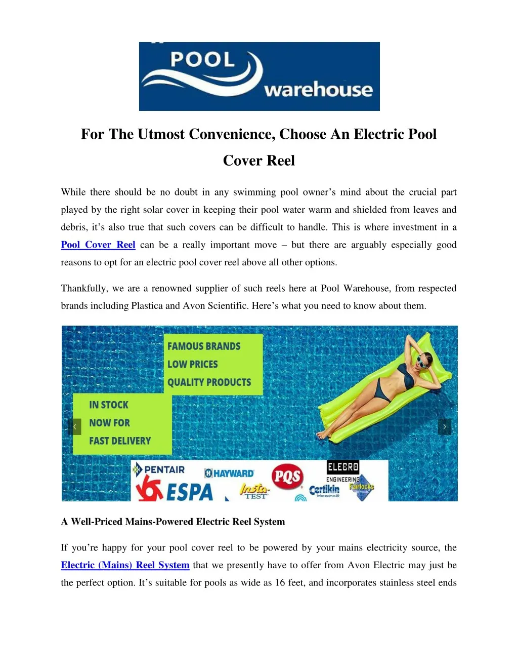 PPT - For The Utmost Convenience, Choose An Electric Pool Cover Reel ...