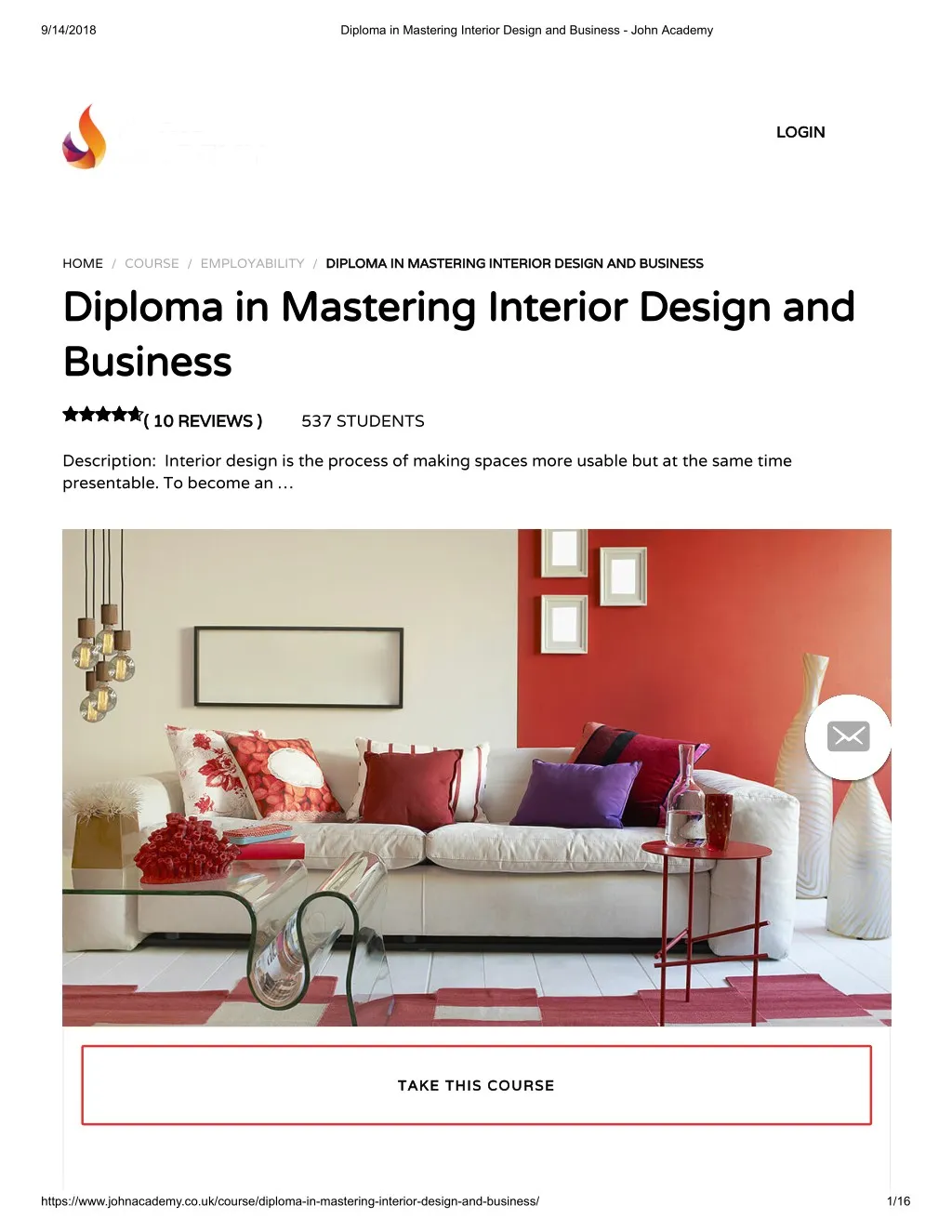 Ppt Diploma In Mastering Interior Design And Business