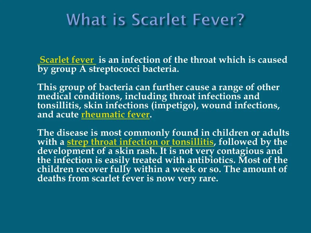 Ppt Scarlet Fever Causes Symptoms Treatment And Prevention