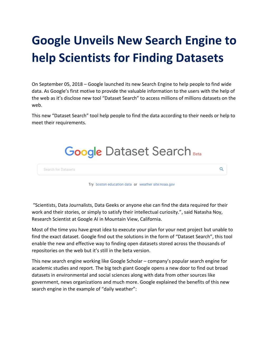 Ppt Google Unveils New Search Engine To Help Scientists For