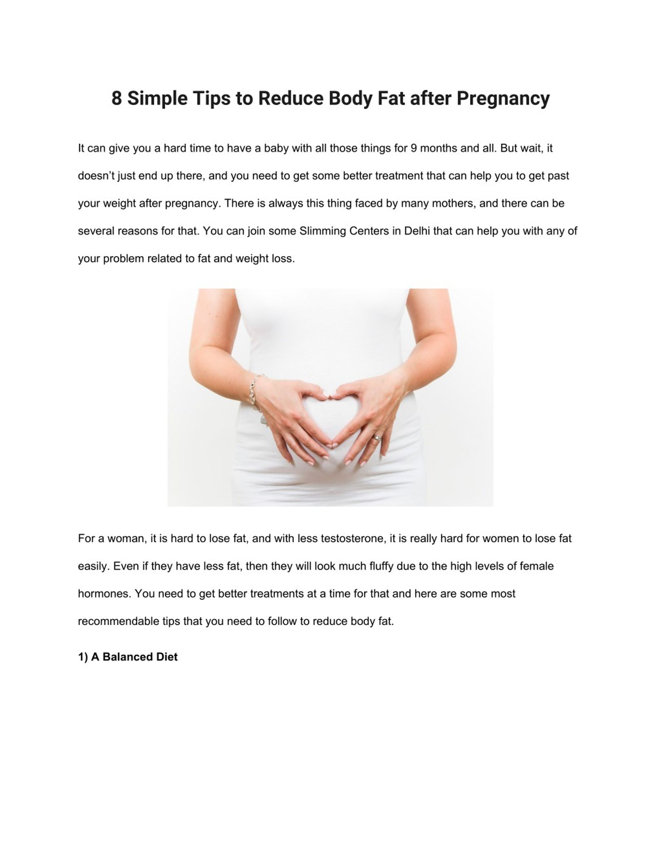 PPT 8 Simple Tips To Reduce Body Fat After Pregnancy PowerPoint 