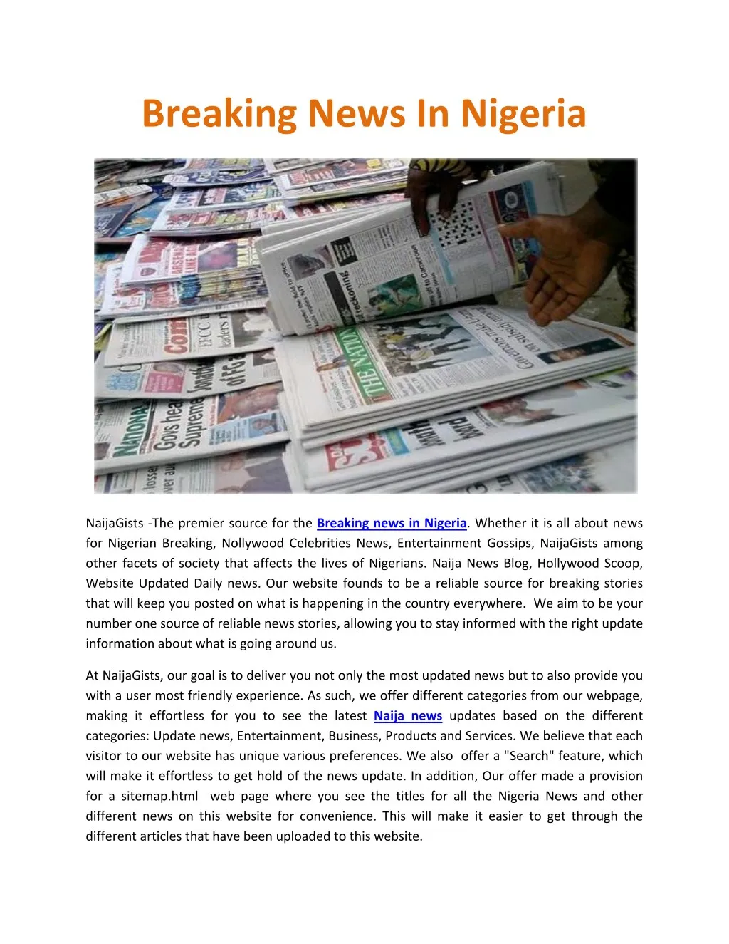 PPT - Breaking News In Nigeria PowerPoint Presentation, Free Download ...