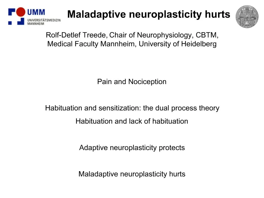 PPT - Pain and Nociception Habituation and sensitization: the dual ...