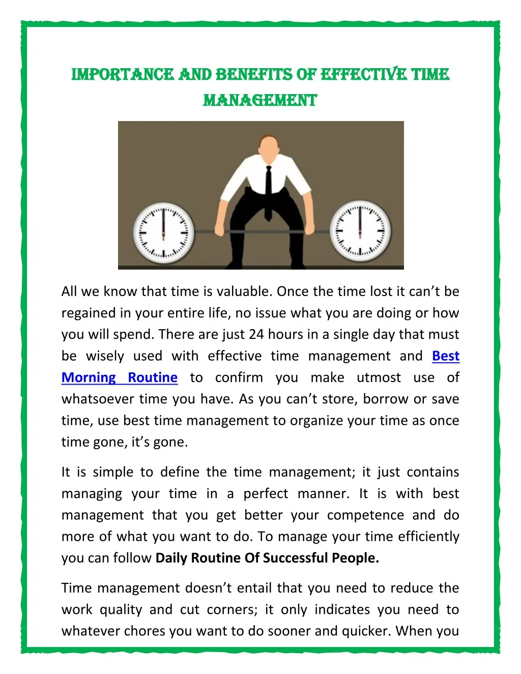 presentation on importance of time management