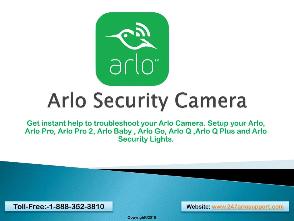 PPT Call 1(888) 3523810 Arlo Customer Service, Arlo Pro 2 Security