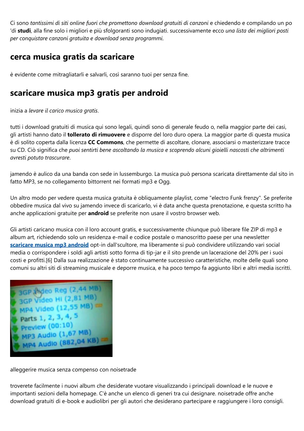 scaricare musica con foto album