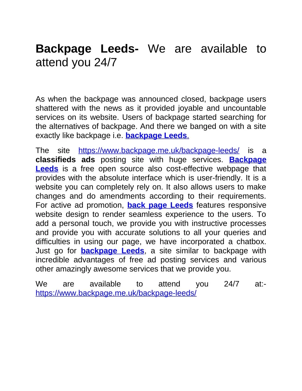 backpage leeds we are available to attend you 24 7 n.
