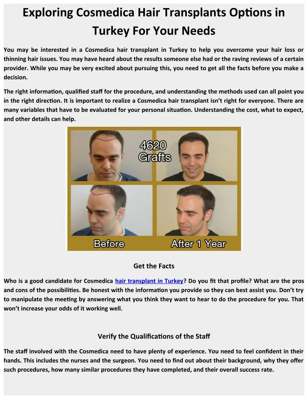 PPT - Exploring Cosmedica Hair Transplants Options in Turkey For Your Needs  PowerPoint Presentation - ID:8014195
