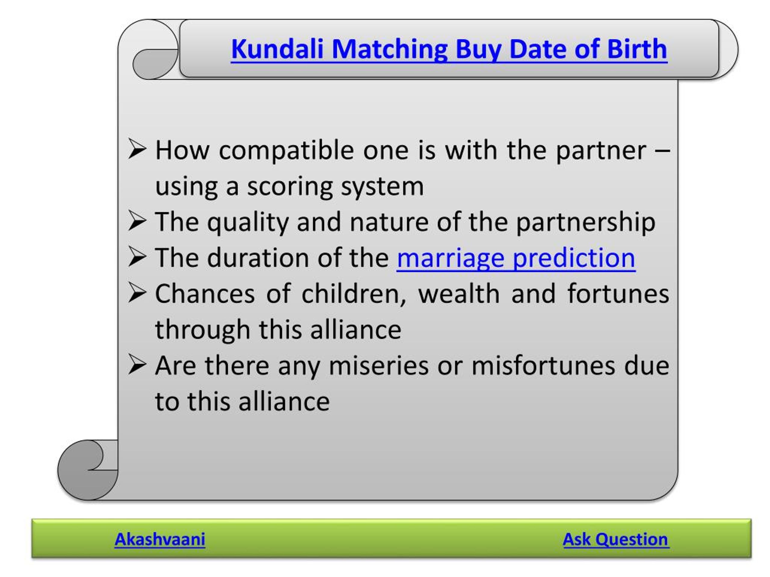 PPT Kundali Matching By Date Of Birth And Time PowerPoint 
