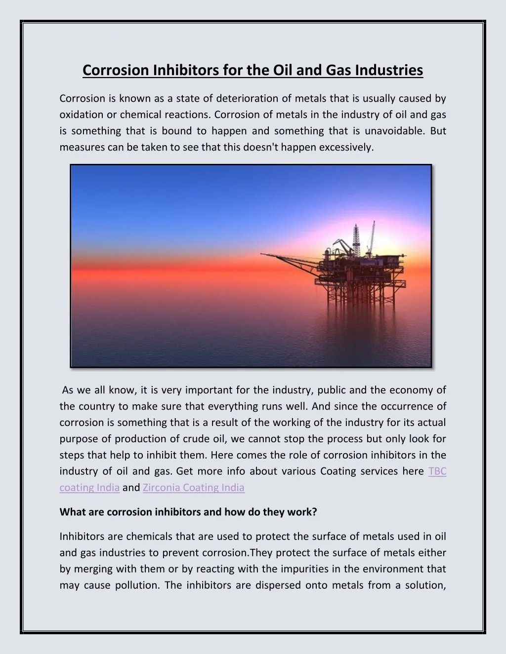 PPT - Corrosion Inhibitors For The Oil And Gas Industries PowerPoint ...