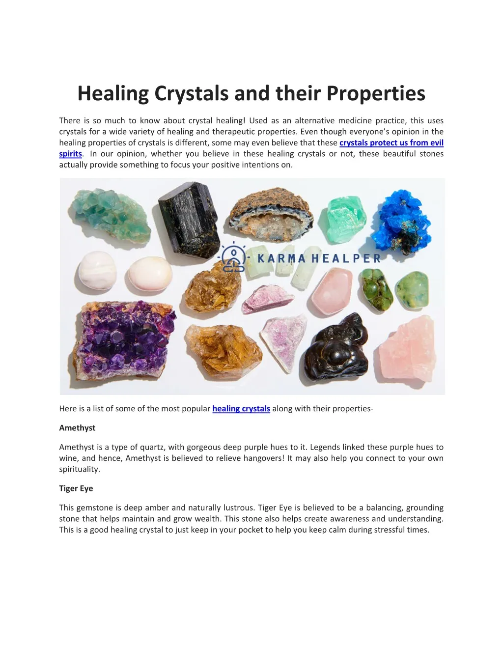 PPT - Healing Crystals and their Properties - KARMA HEALPER PowerPoint