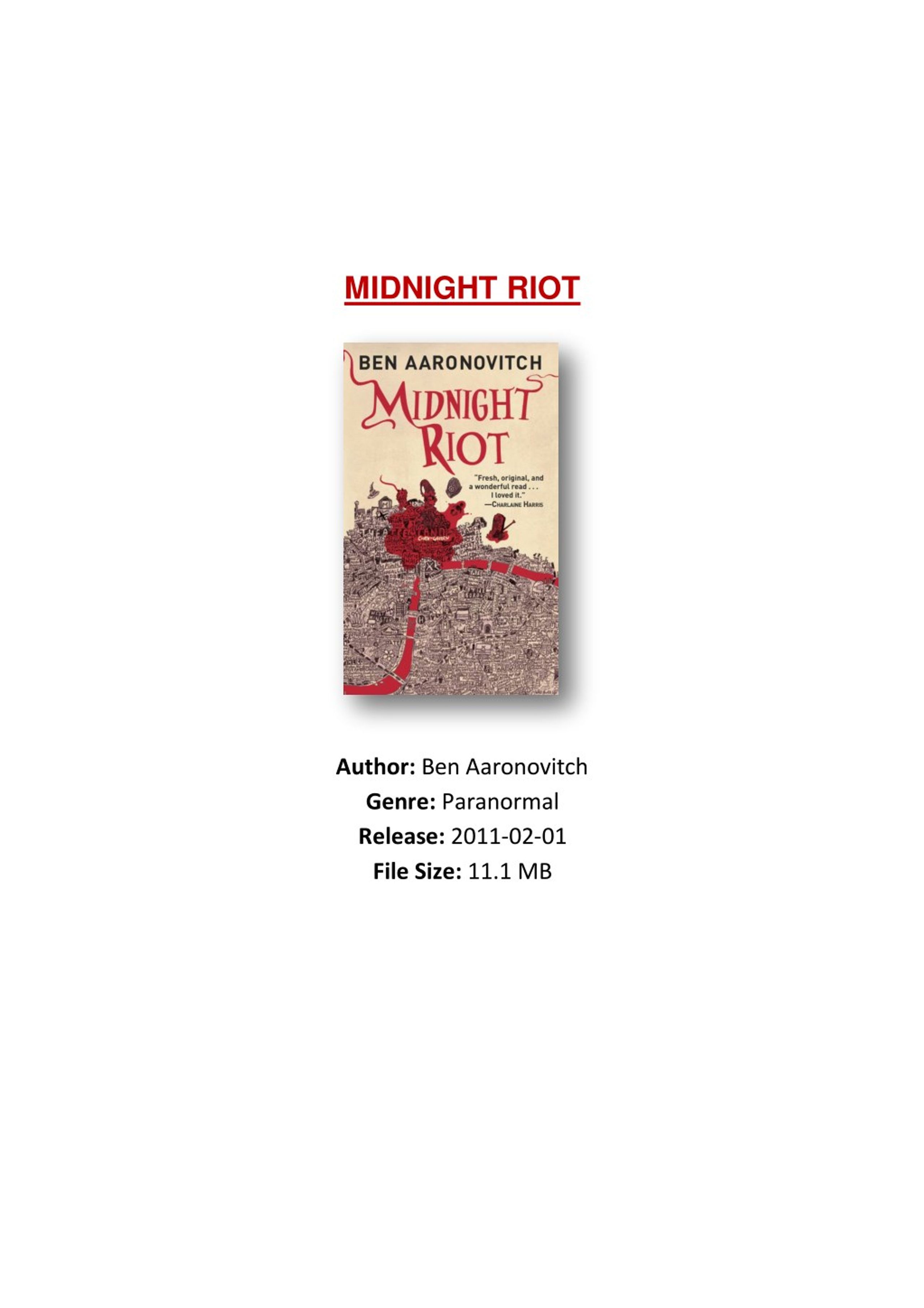 Midnight Riot PDF Free Download
