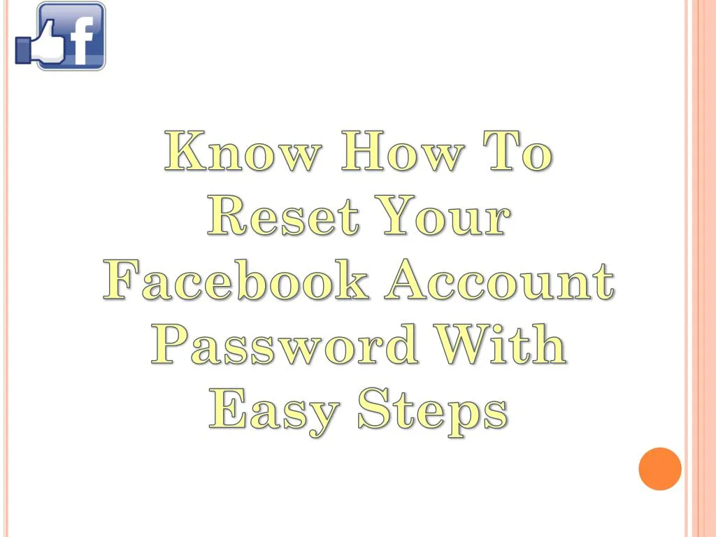 know how to reset your facebook account password n.
