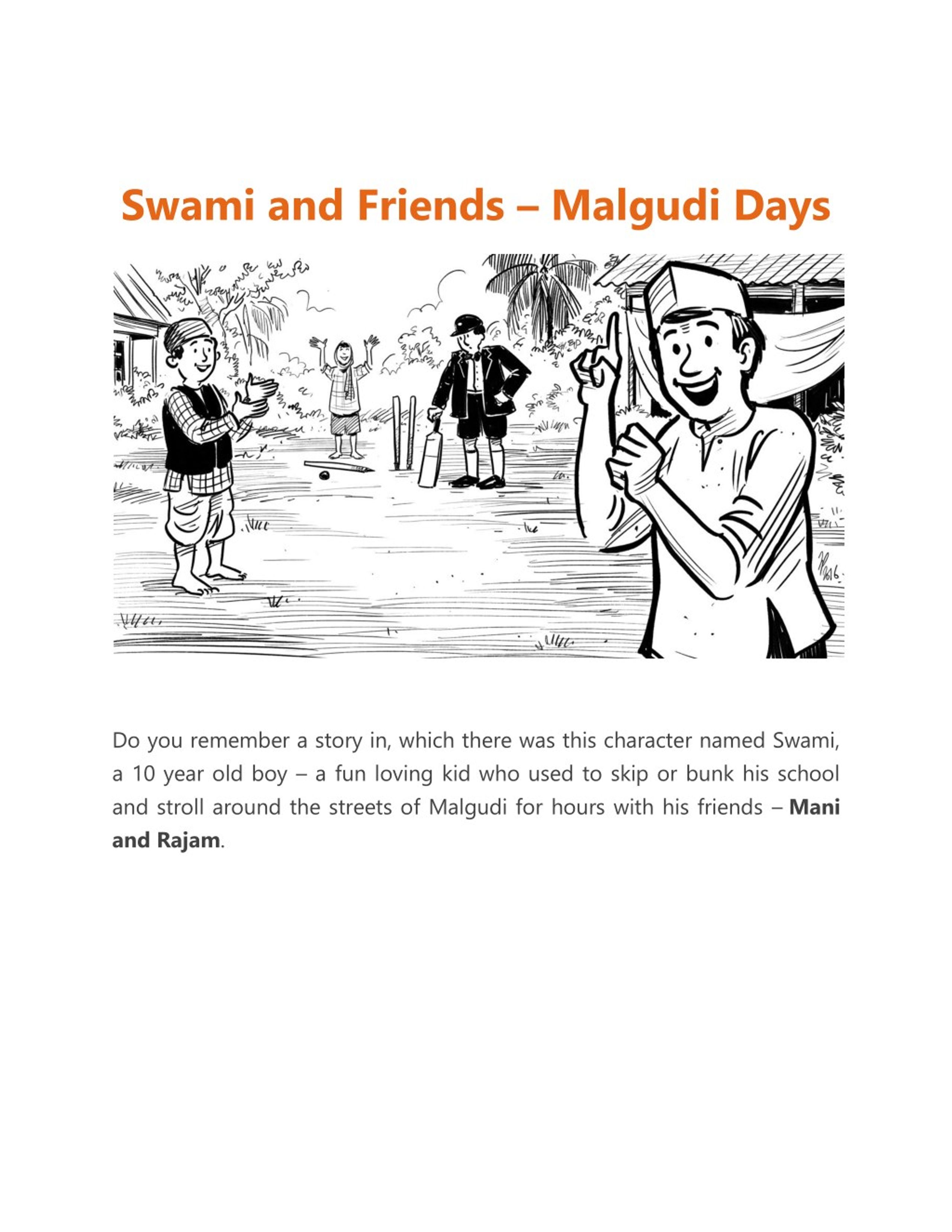 Rajam and Mani | Short English Story by R K Narayan - YouTube