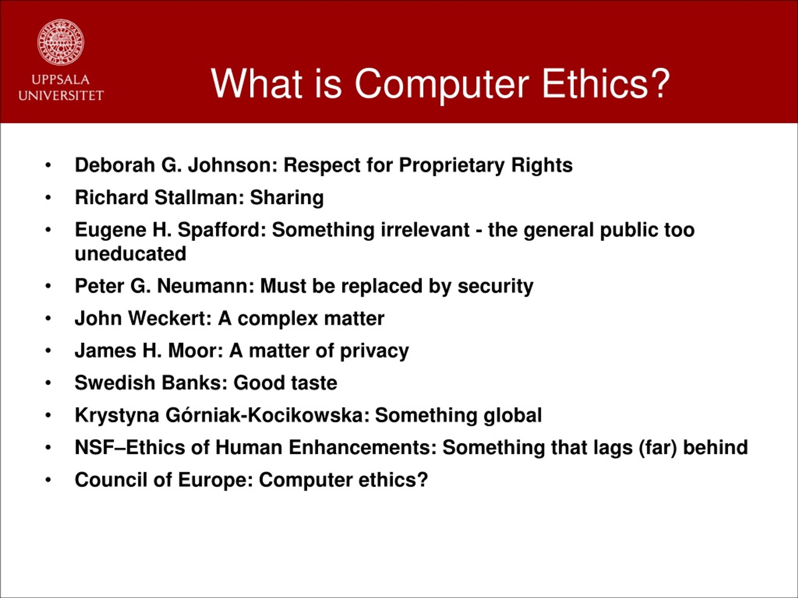 PPT Computer Ethics PowerPoint Presentation Free Download ID 801983