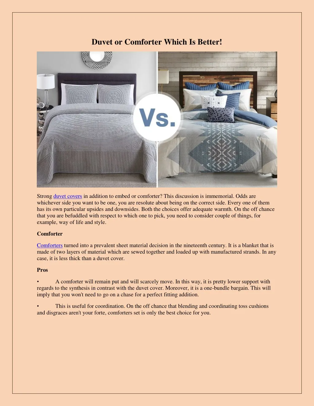 Ppt Duvet Or Comforter Which Is Better Powerpoint Presentation