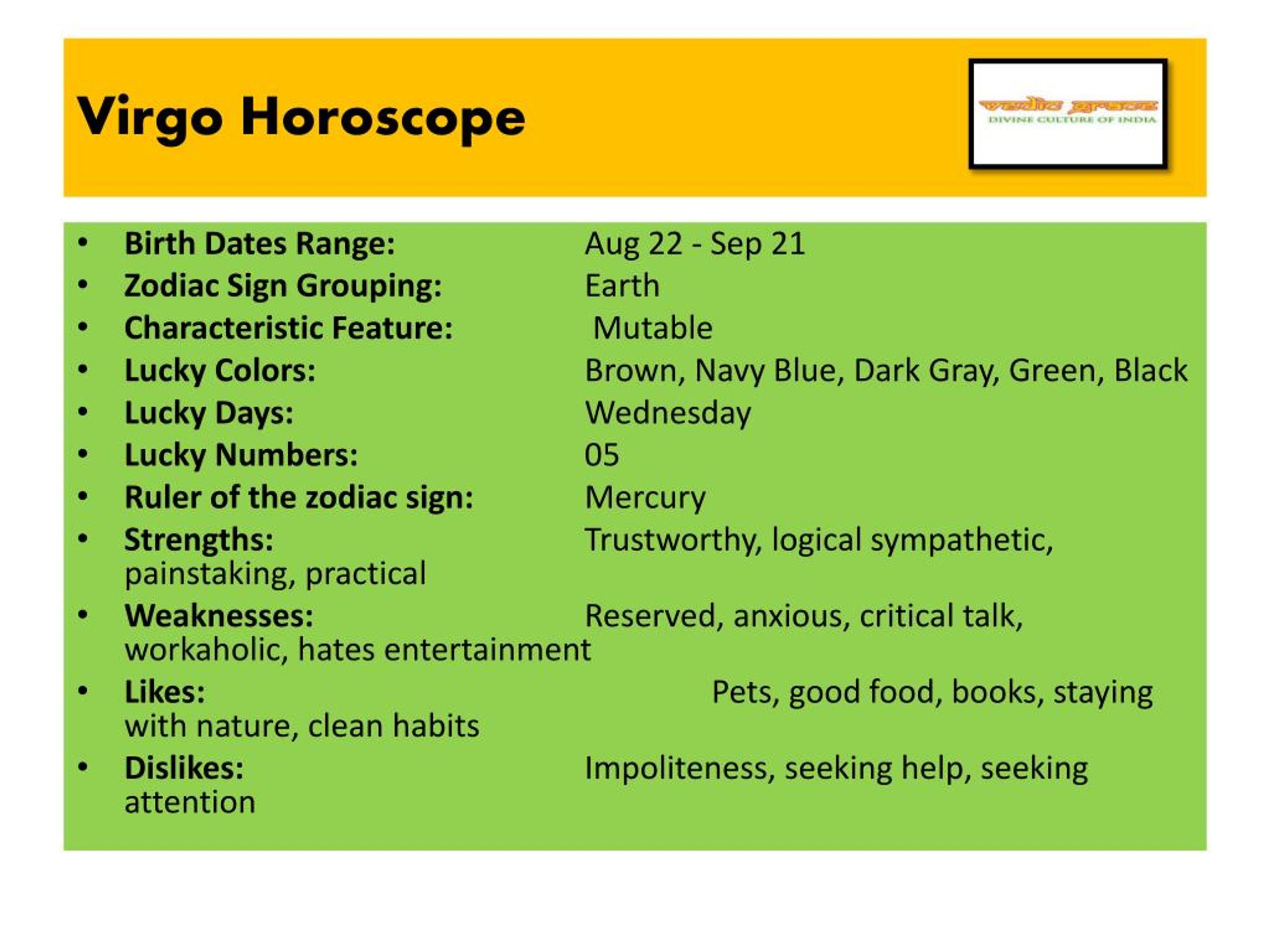 PPT Virgo Horoscope Explained by Astrologer Vinayak Bhatt