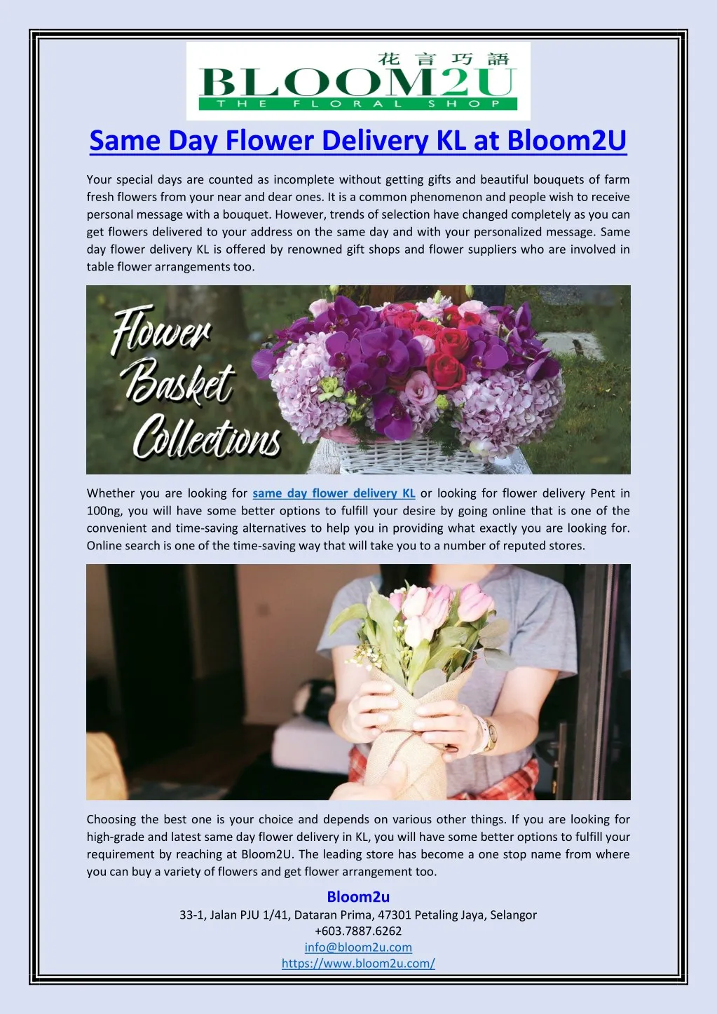 Ppt Same Day Flower Delivery Kl At Bloom2u Powerpoint Presentation Free Download Id 8023060