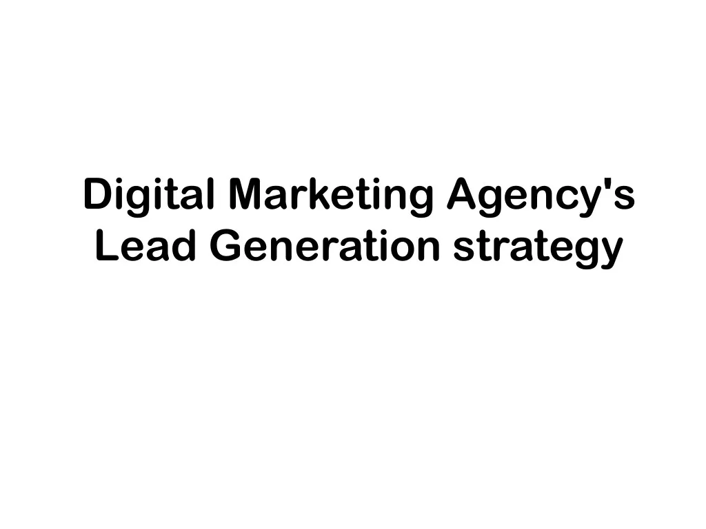 digital marketing agency s lead generation n.