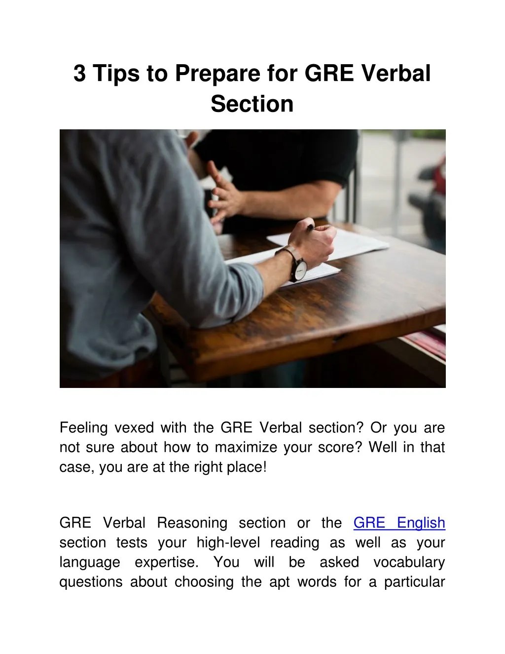 PPT 3 Tips to Prepare for GRE Verbal Section PowerPoint Presentation