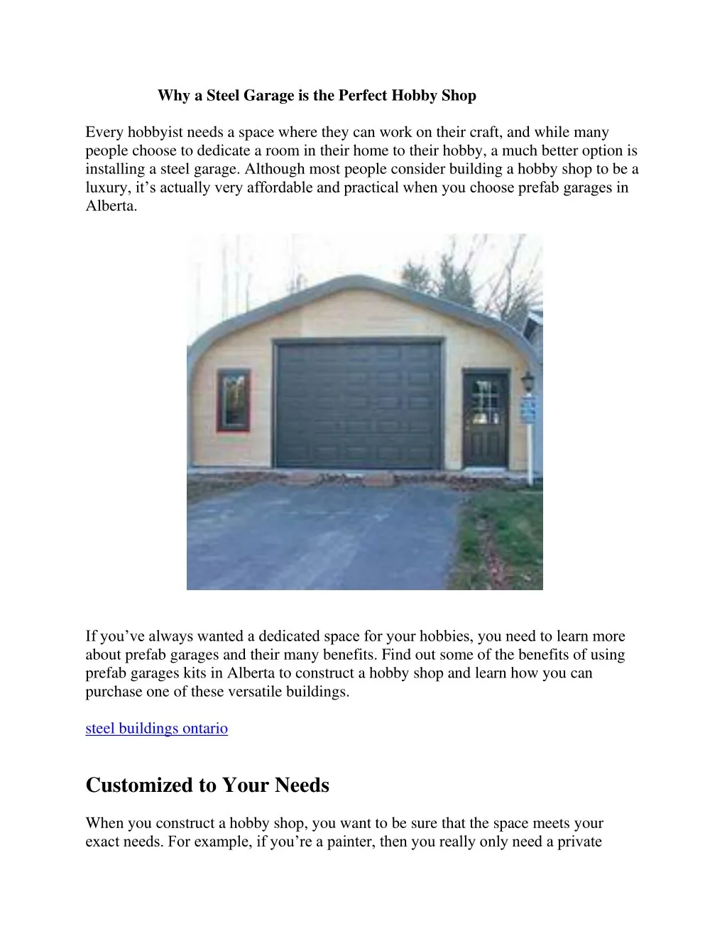 Ppt Why A Steel Garage Is The Perfect Hobby Shop Powerpoint