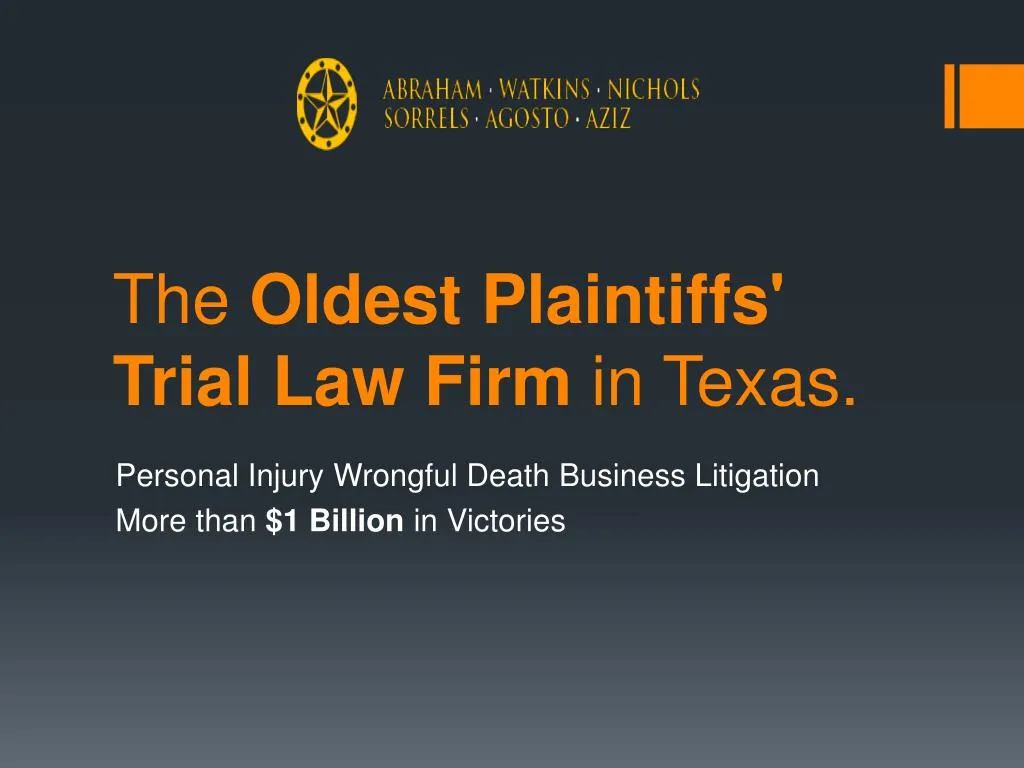 PPT - Houston Truck Accident Lawyer Abraham Watkins Firm PowerPoint ...