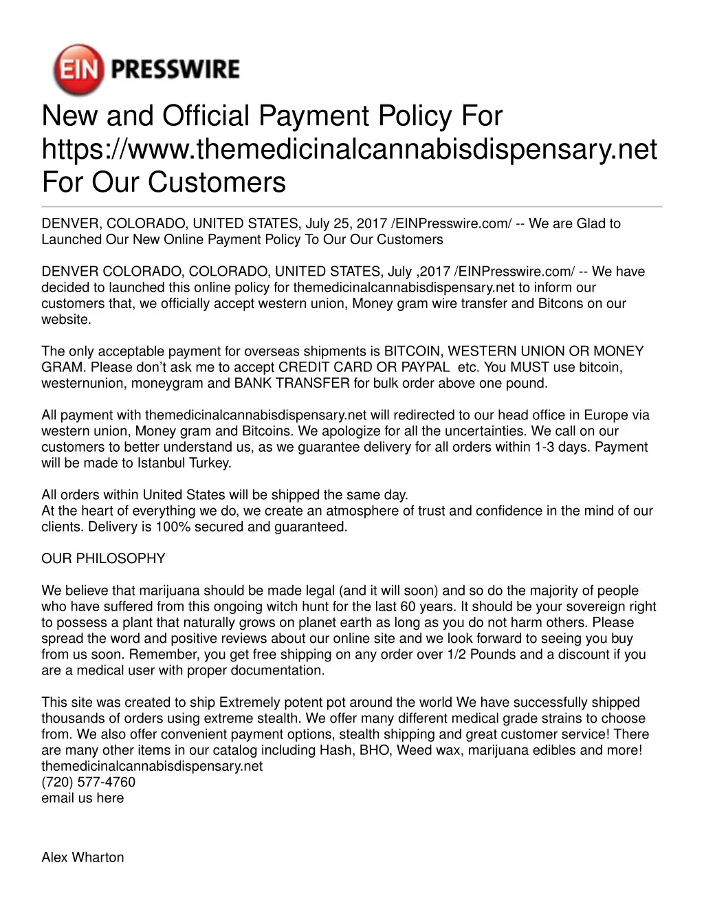 new and official payment policy for https n.