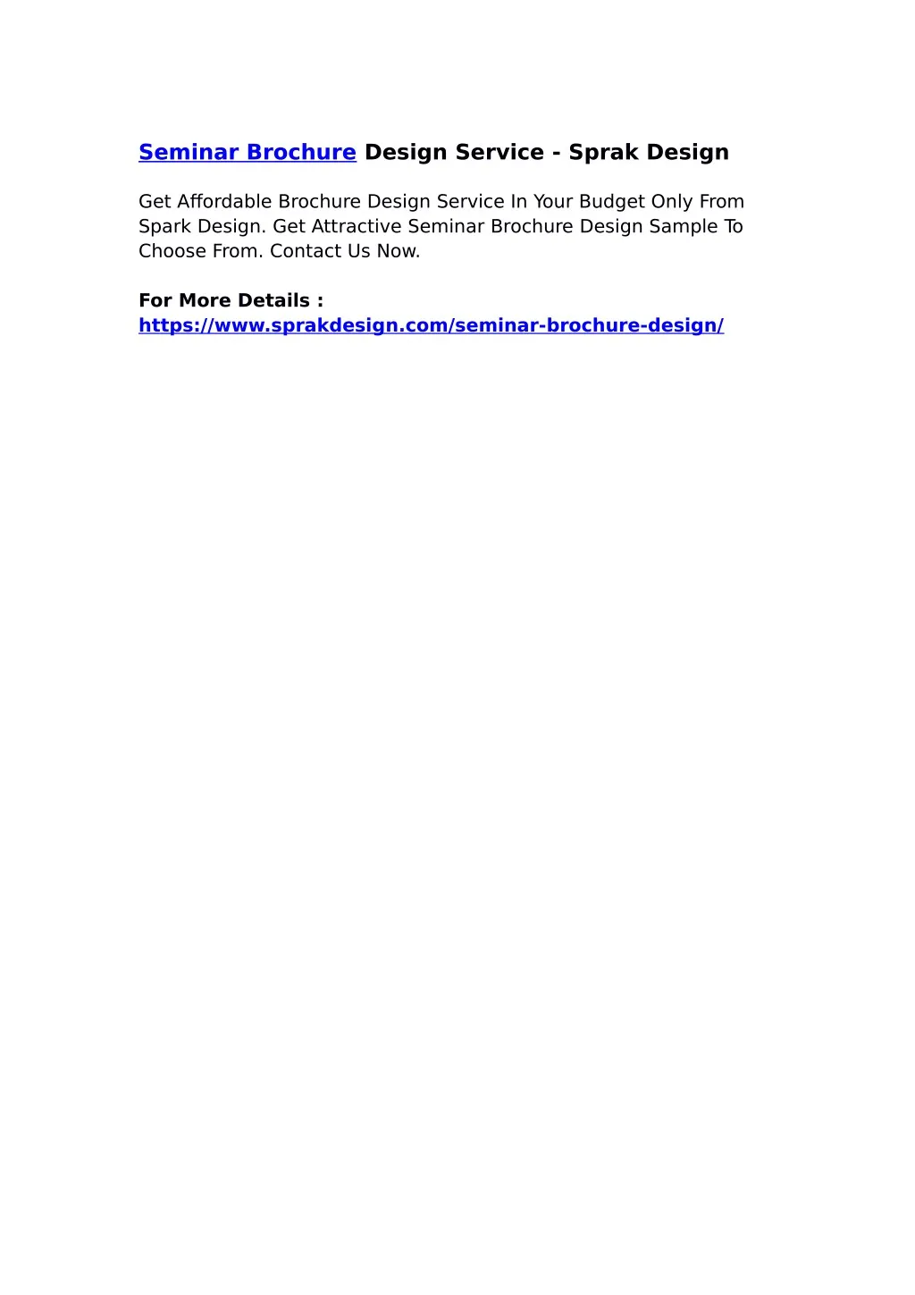 seminar brochure design service sprak design n.