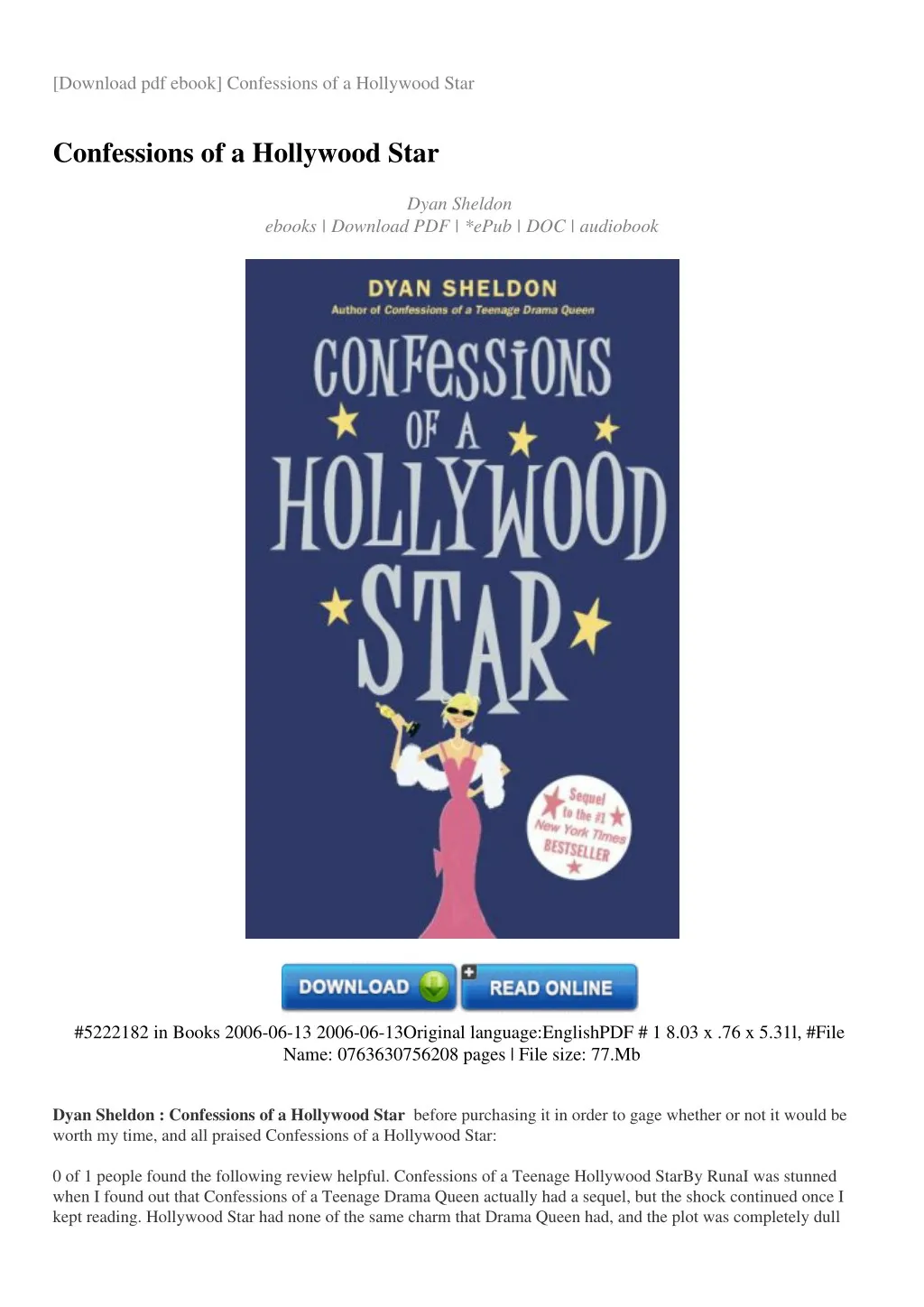 download pdf ebook confessions of a hollywood star n.