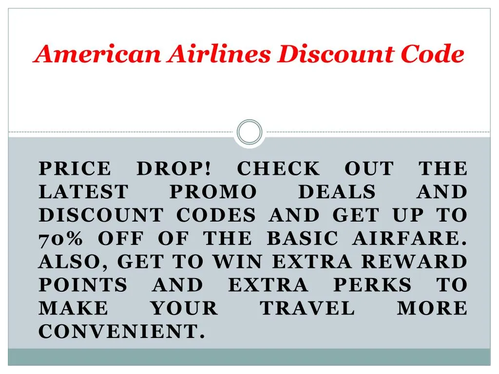 American Airlines Promo Codes 2025