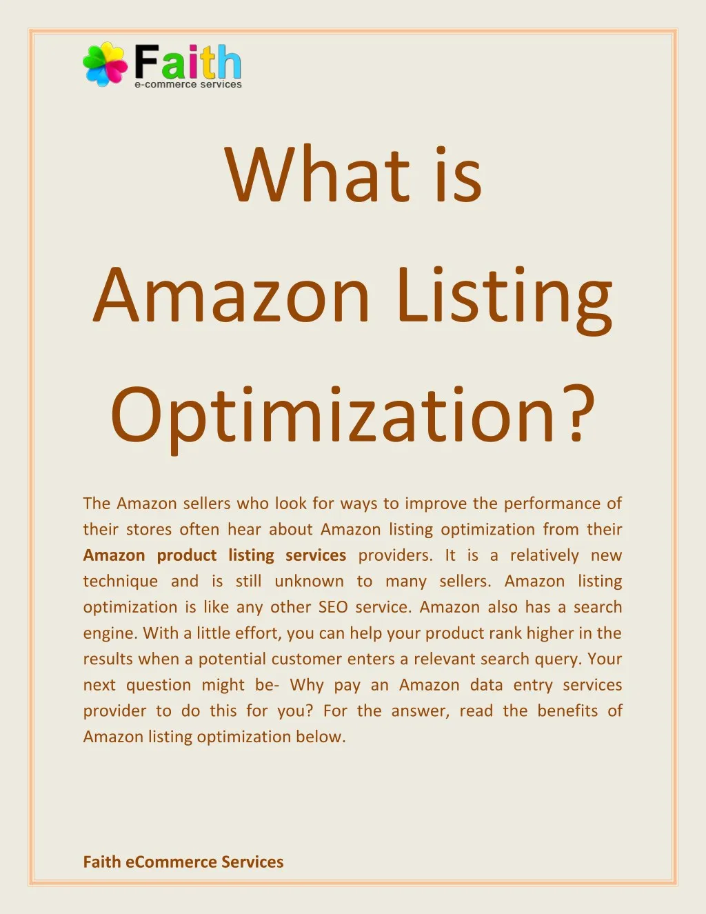 amazon listing optimization service