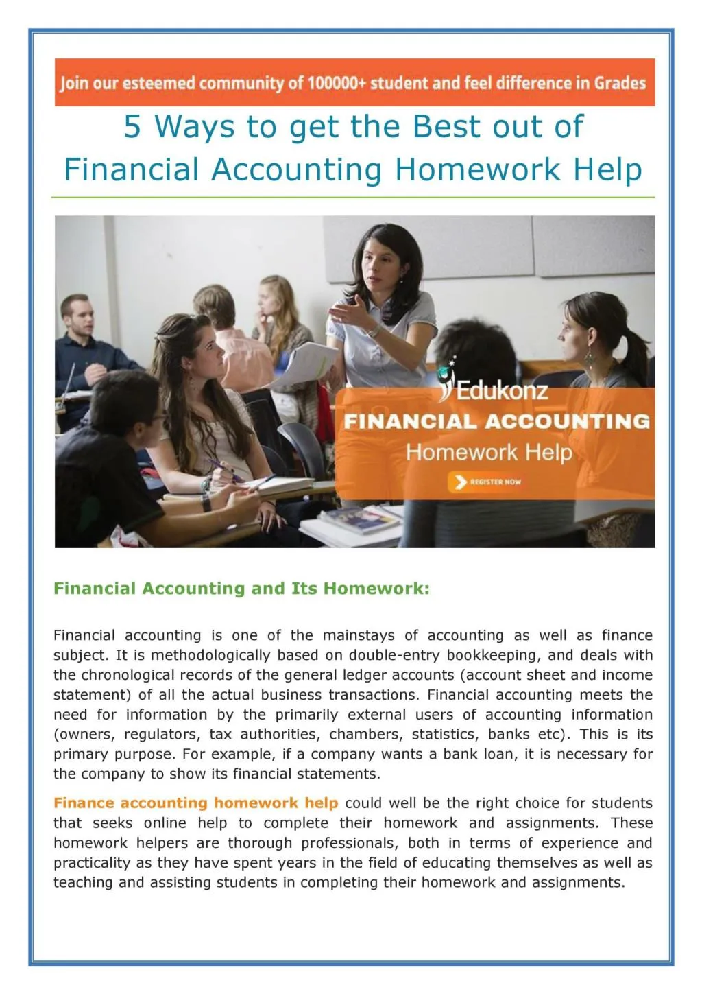 financial accounting homework help