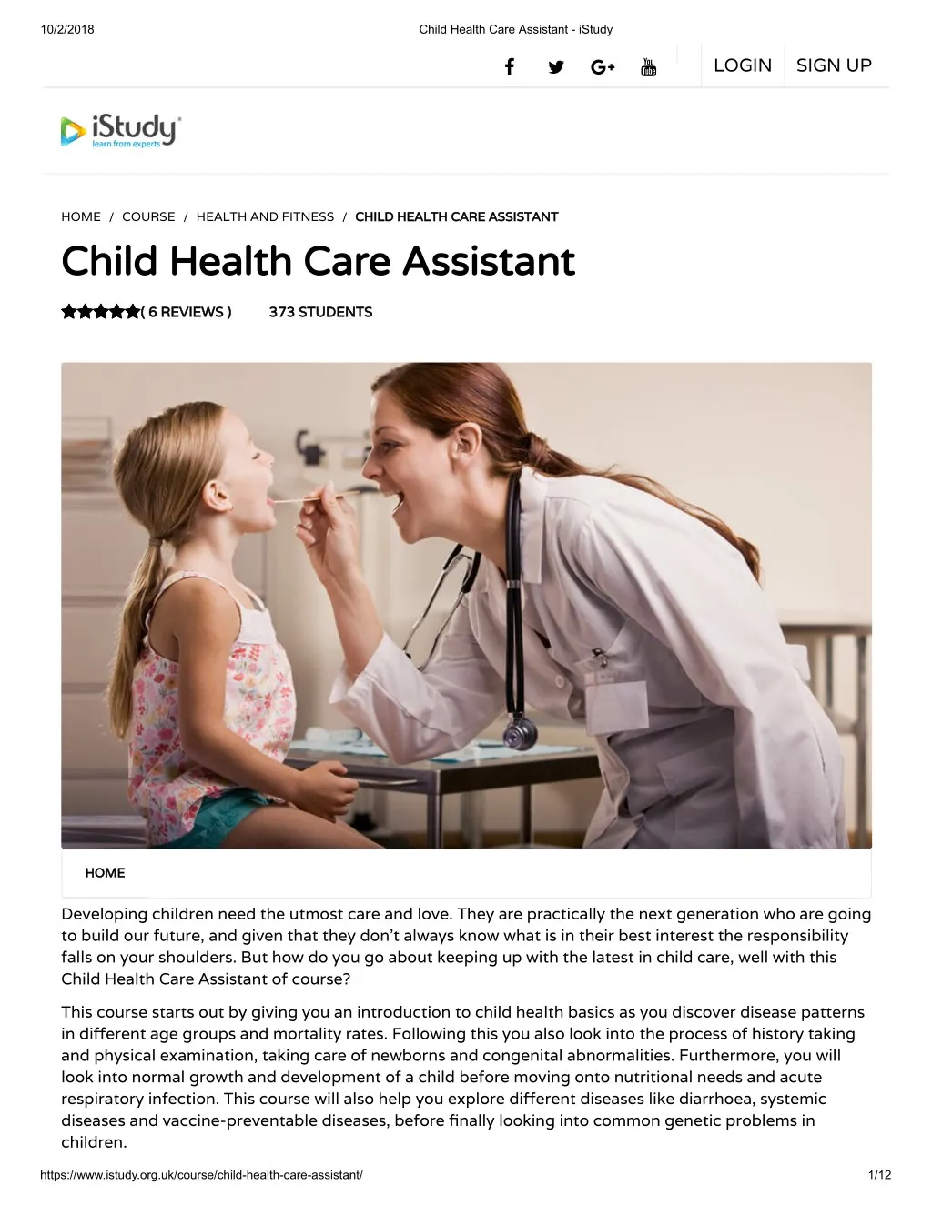 PPT Child Health Care Assistant istudy PowerPoint Presentation