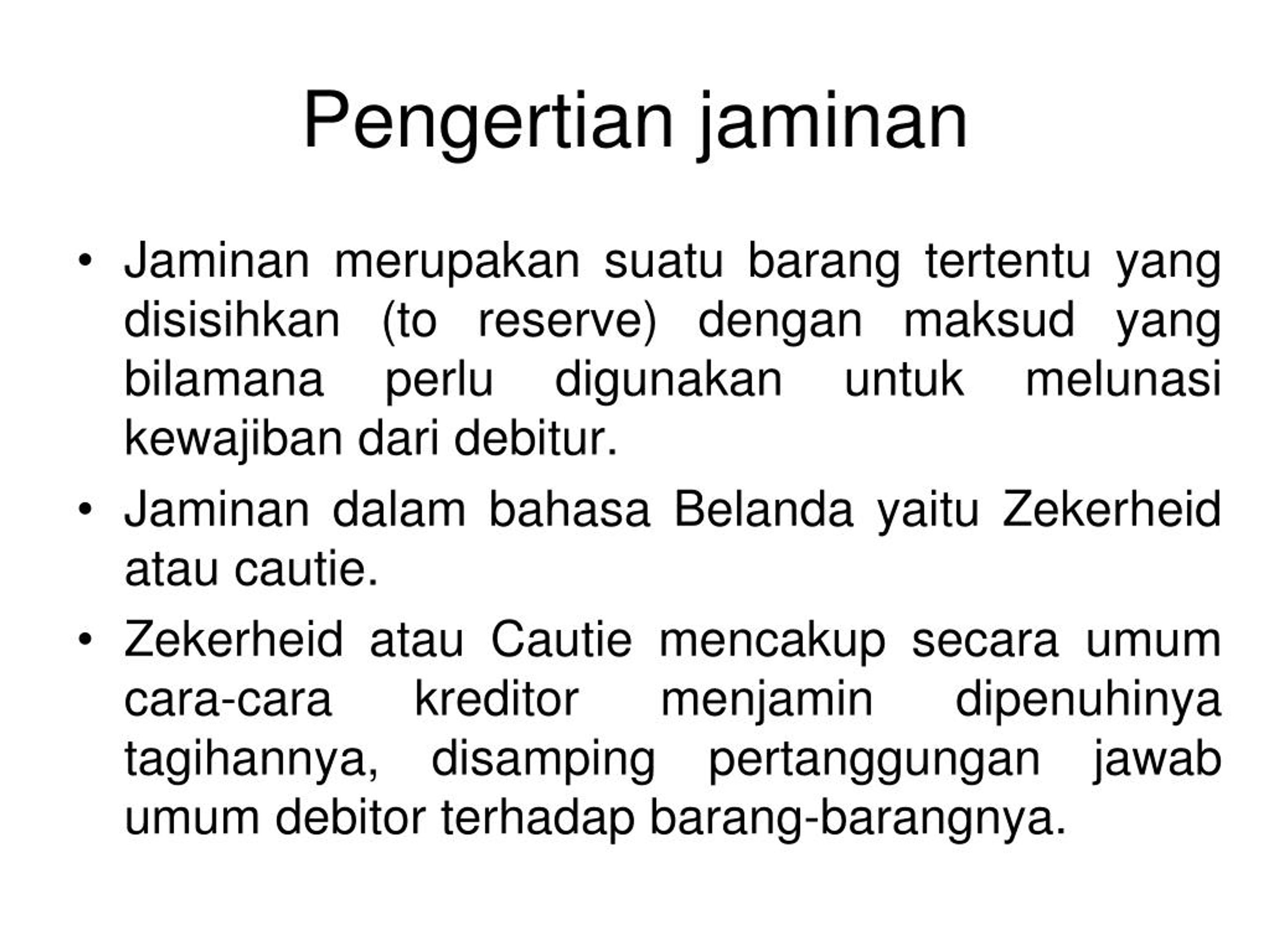 PPT - Hukum Jaminan PowerPoint Presentation, Free Download - ID:8031299