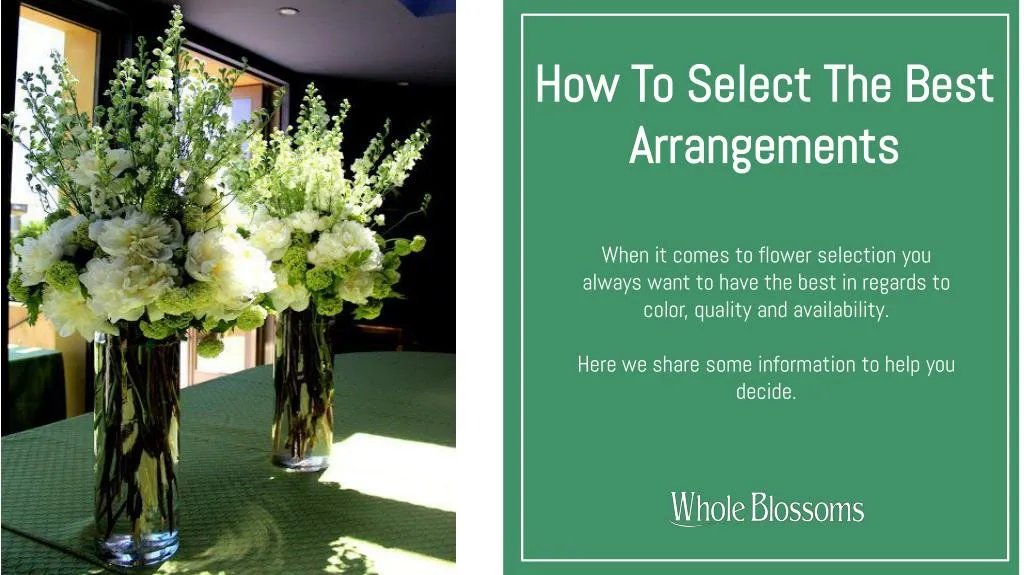 how to select the best arrangements n.