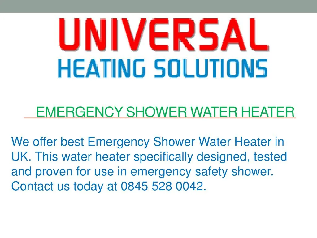 emergency shower water heater n.